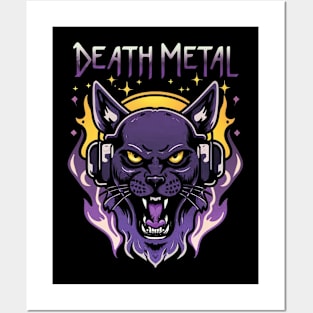 Death Metal Satanic Baphomet Cat Posters and Art